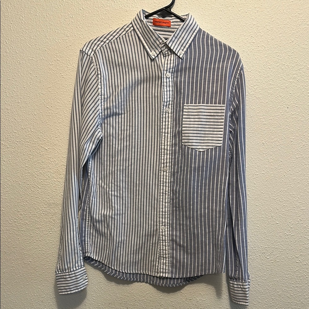 St. John's Bay Blue and White Casual Button Down Shirt